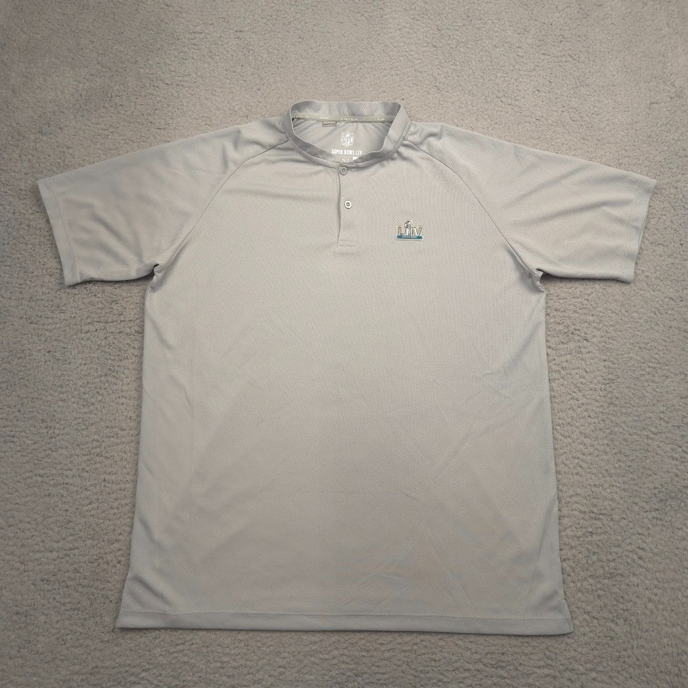NFL Super Bowl LIV Polo Shirt Mens Large Gray Miami 2020 Official Licensed